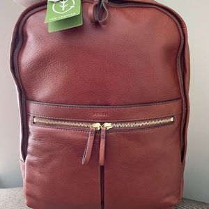Fossil Tess Eco Leather Laptop Backpack ZB1325200 - Brown, NWT